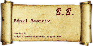 Bánki Beatrix névjegykártya