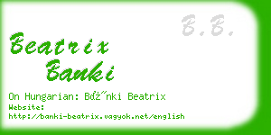 beatrix banki business card